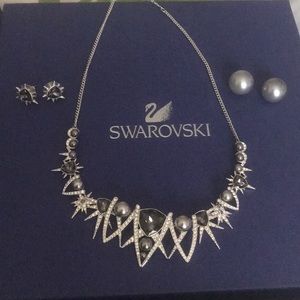 Three piece necklace and earrings